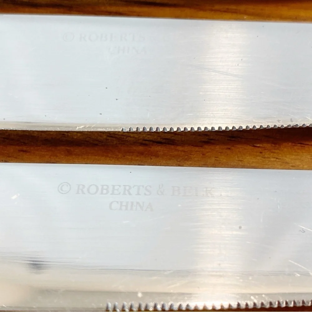 Roberts & Belk Lot of 6 Dinner Knives Continental Bead Discontinued Grp B